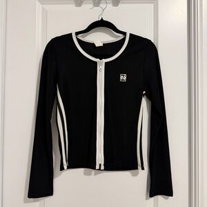 Vintage Black and White Zip-Up Jacket